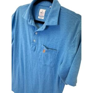 Johnnie-O Mens Heathered Original 2.0 Polo Shirt Maya Blue  Size M